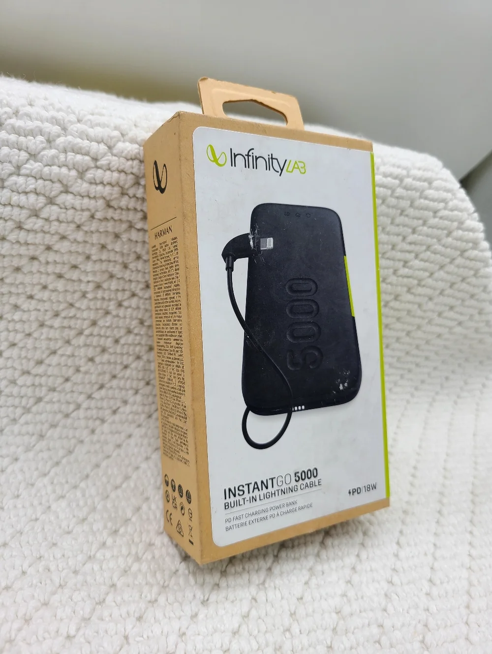 NFINITY InstantGo 5000 Portable Power Bank - Black with Lime Accent